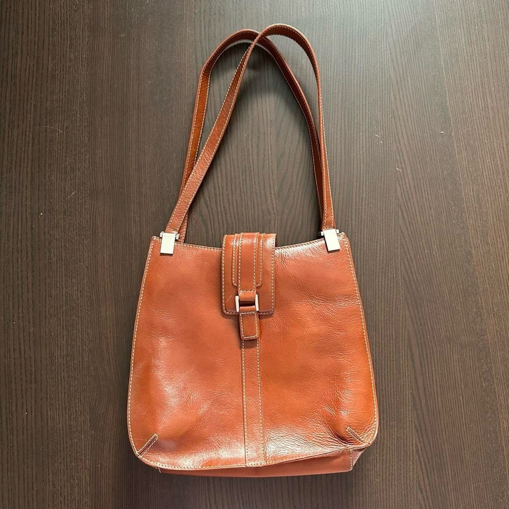 Vintage Pelle Studio Wilsons Leather Cognac Camel Brown Shoulder Bag